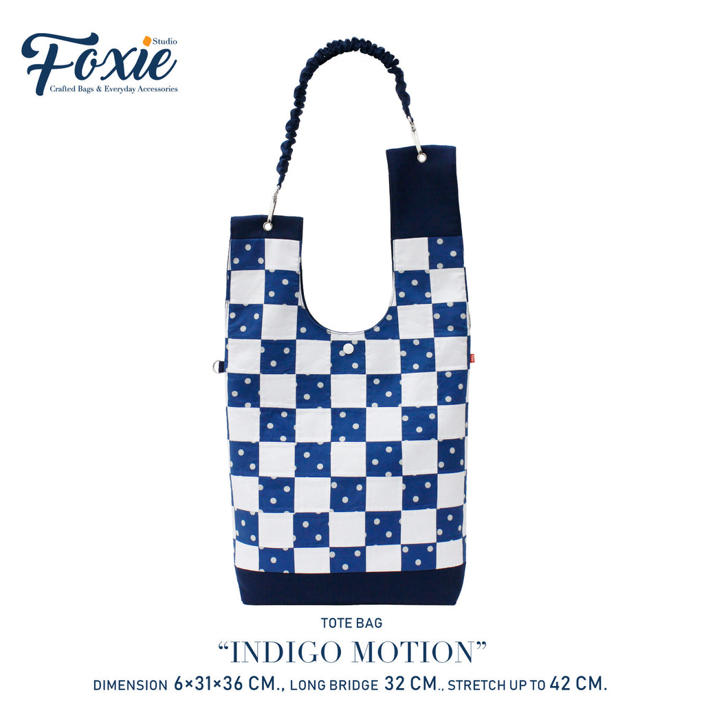 Tote Bags : Square Pokadot - Blue/White