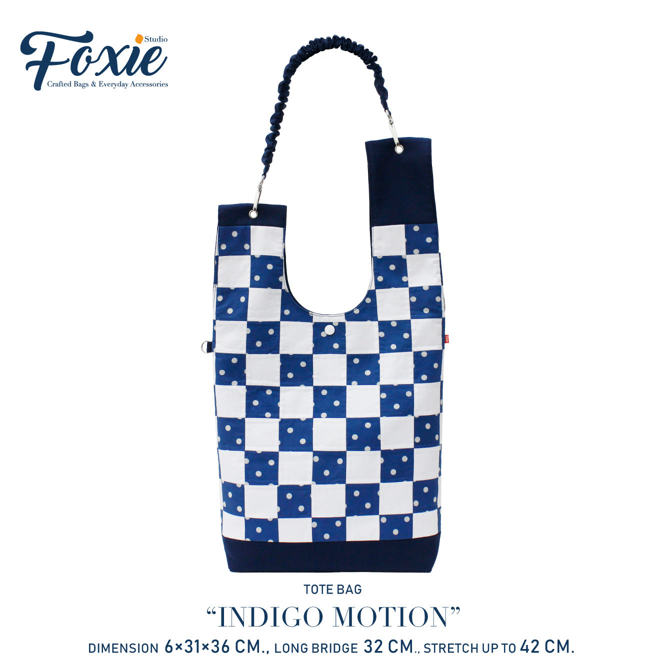 Tote Bags : Square Pokadot - Blue/White