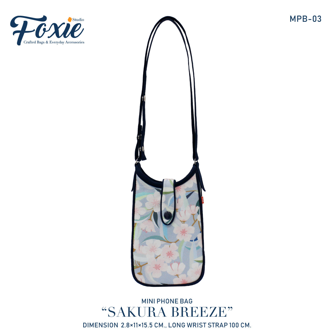 Mini Phone Crossbody Bags : Sakura Breeze-Blue