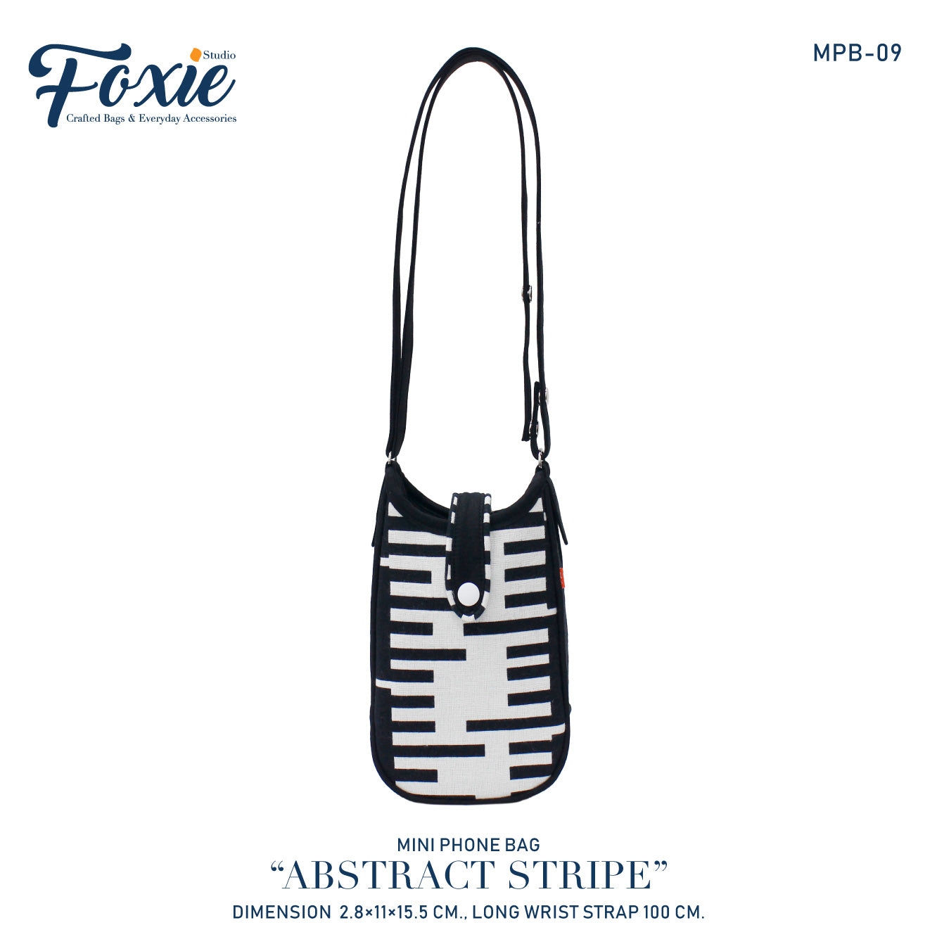 Mini Phone Crossbody Bags : Black/White Stripe