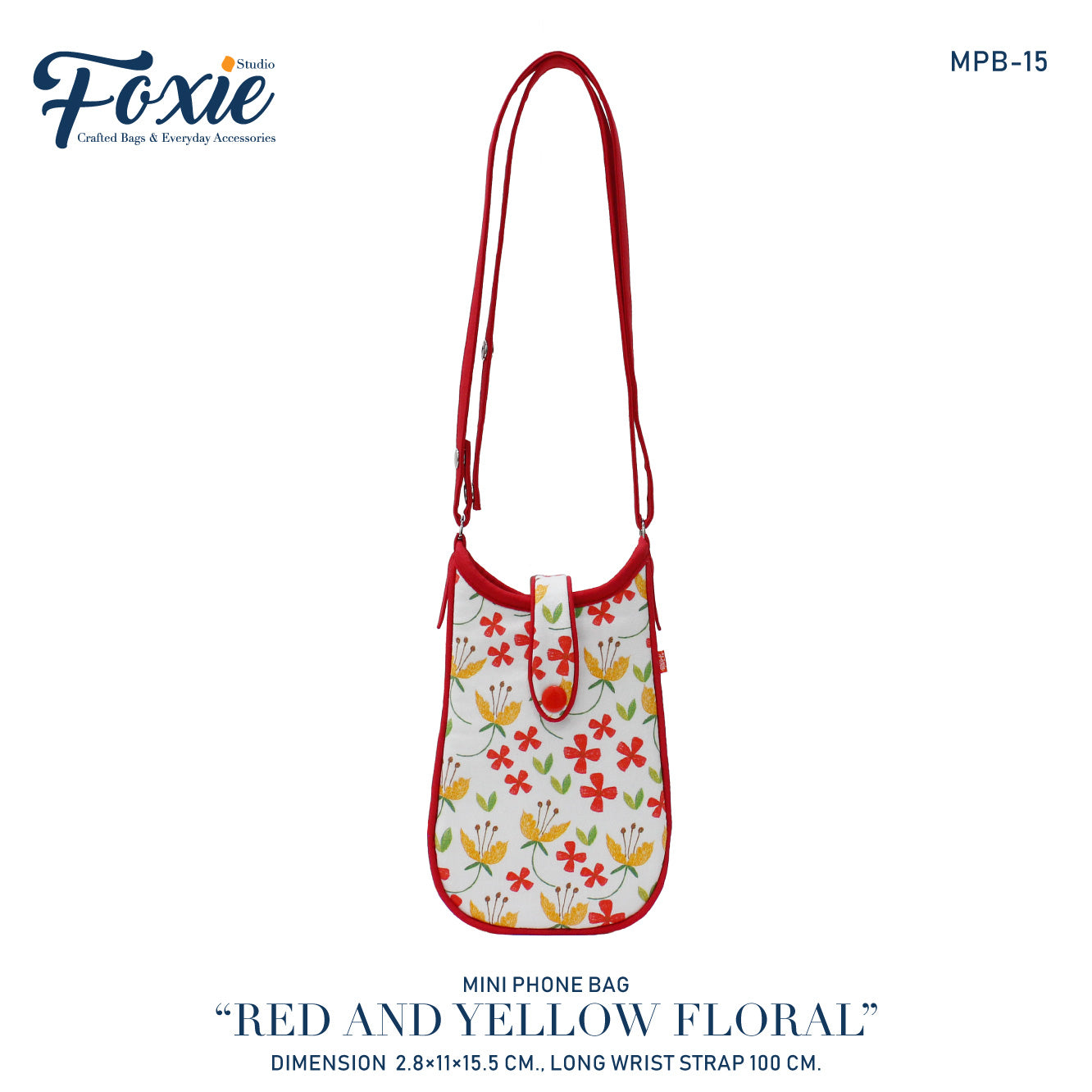 Mini Phone Crossbody Bags : Red/Yellow Floral