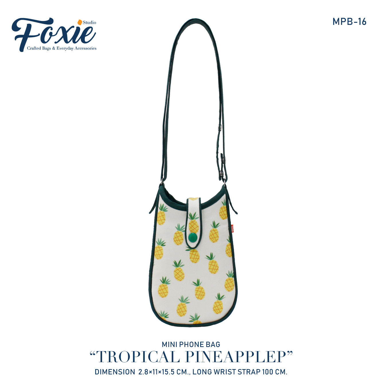 Mini Phone Crossbody Bags : Tropical Pineapple-Green/Yellow