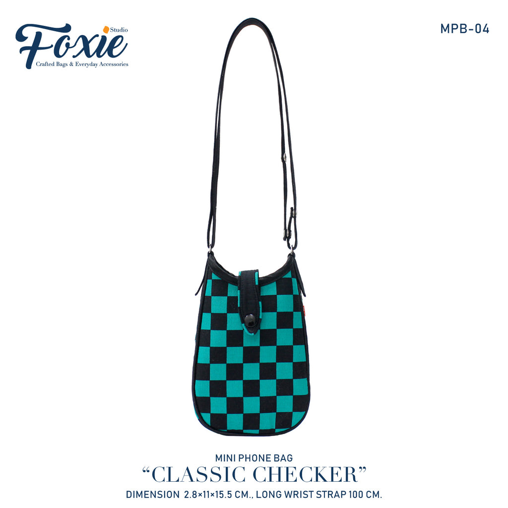 Mini Phone Crossbody Bags : Classic Checker - Green/Black