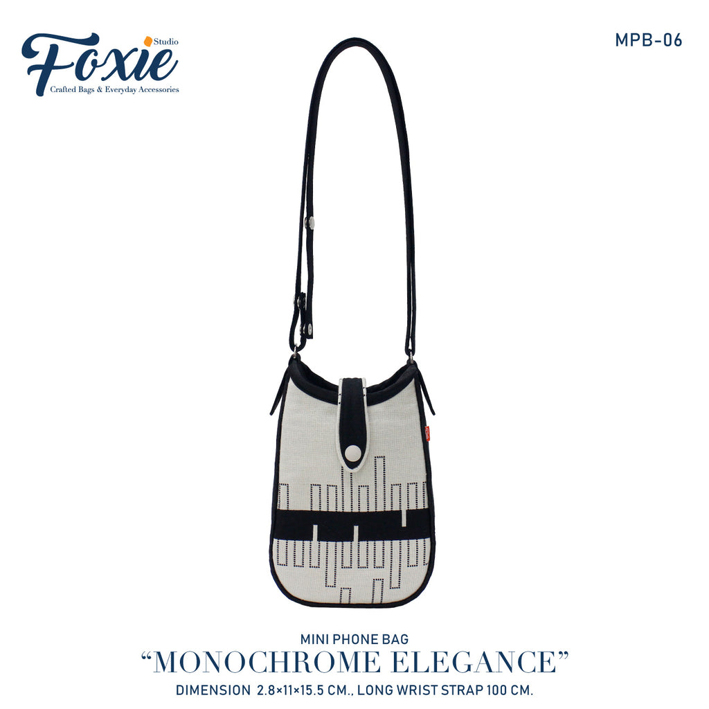 Mini Phone Crossbody Bags : Monochrome Elegance-Black/Tan