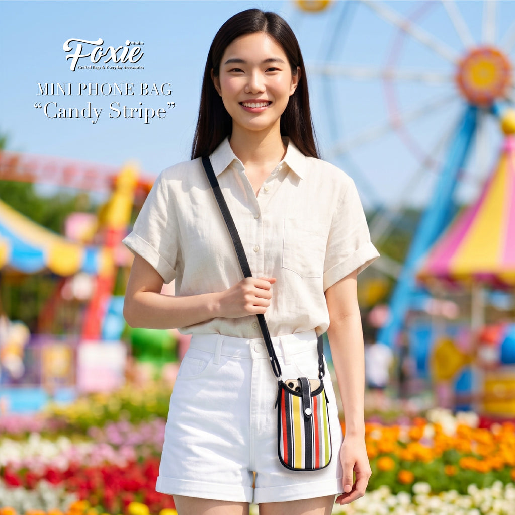 Mini Phone Crossbody Bags : Colorful Vibrant Stripe