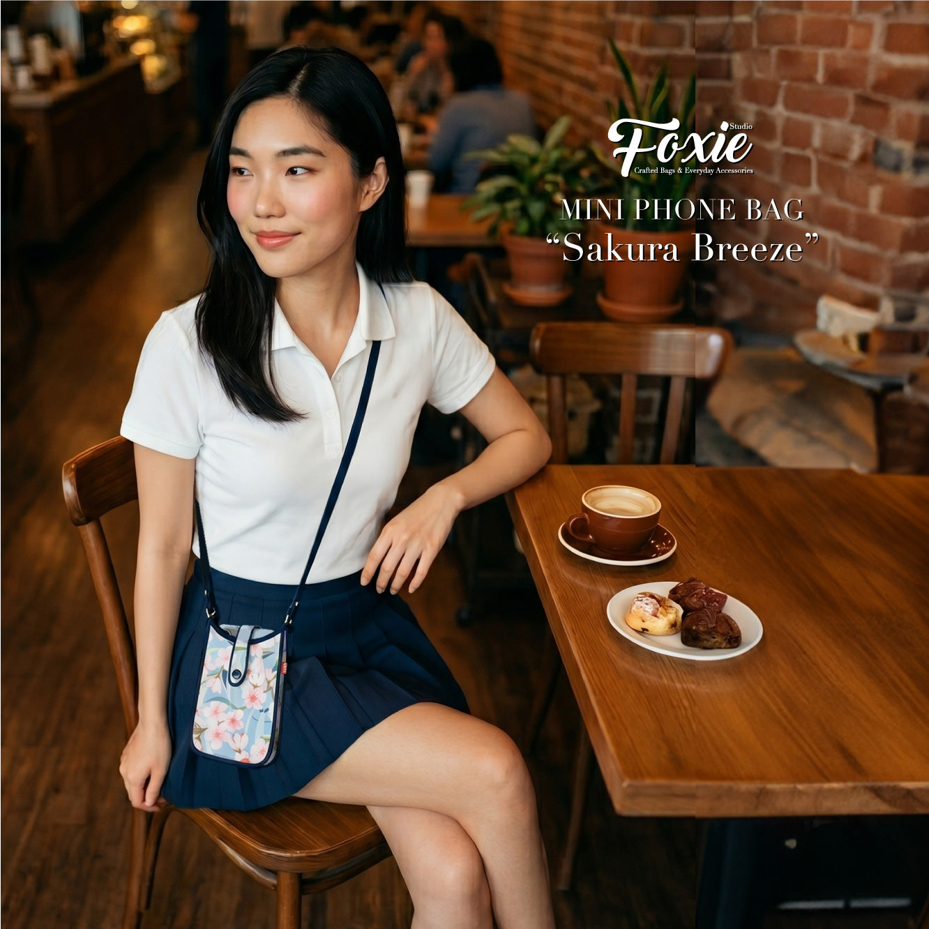 Mini Phone Crossbody Bags : Sakura Breeze-Blue