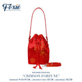 Mini Drawstring Bag : Crimson Fortune-Red Flower