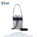 Mini Drawstring Bag : Daisy Polka Dot-Black/White