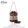 Mini Drawstring Bag : Heritage Plaid -  Copper Brown