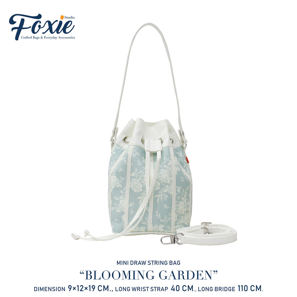 Mini Drawstring Bag : Blooming Garden-Sand Green