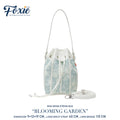Mini Drawstring Bag : Blooming Garden-Sand Green