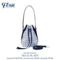 Mini Drawstring Bag : Blue Plaid