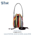 Mini Drawstring Bag : Colorful Vibrant Stripe
