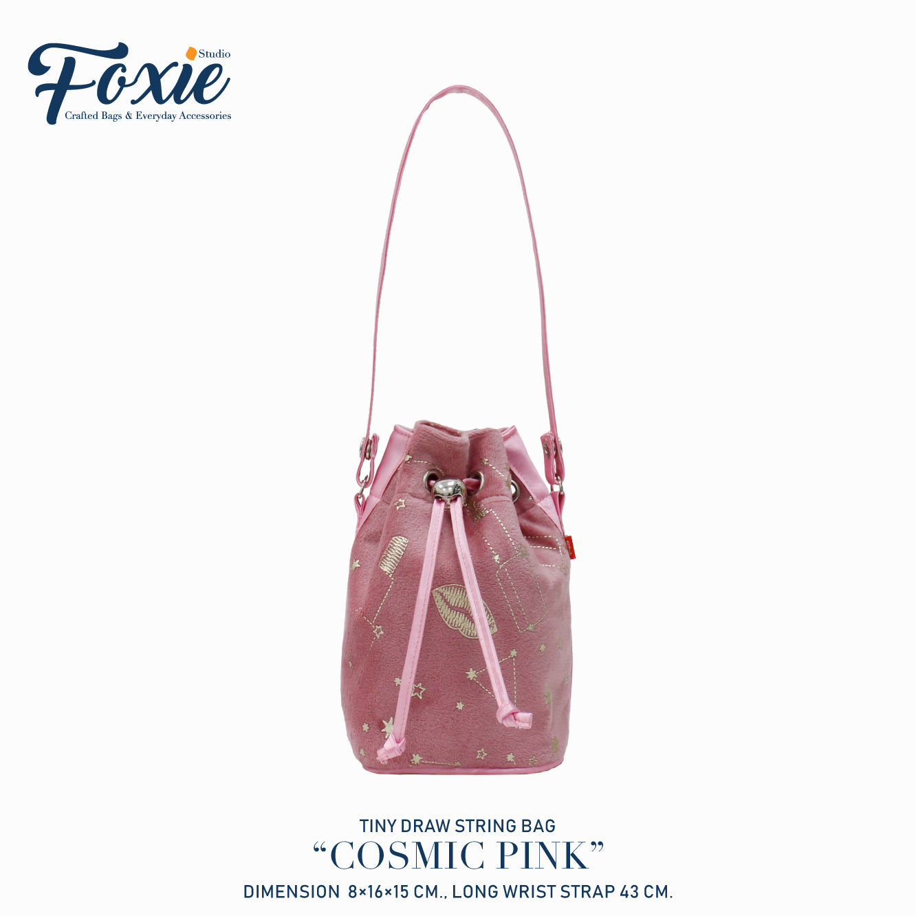 Tiny Drawstring Bags : Cosmic Pink - Pink Fleece Fabric – Foxie