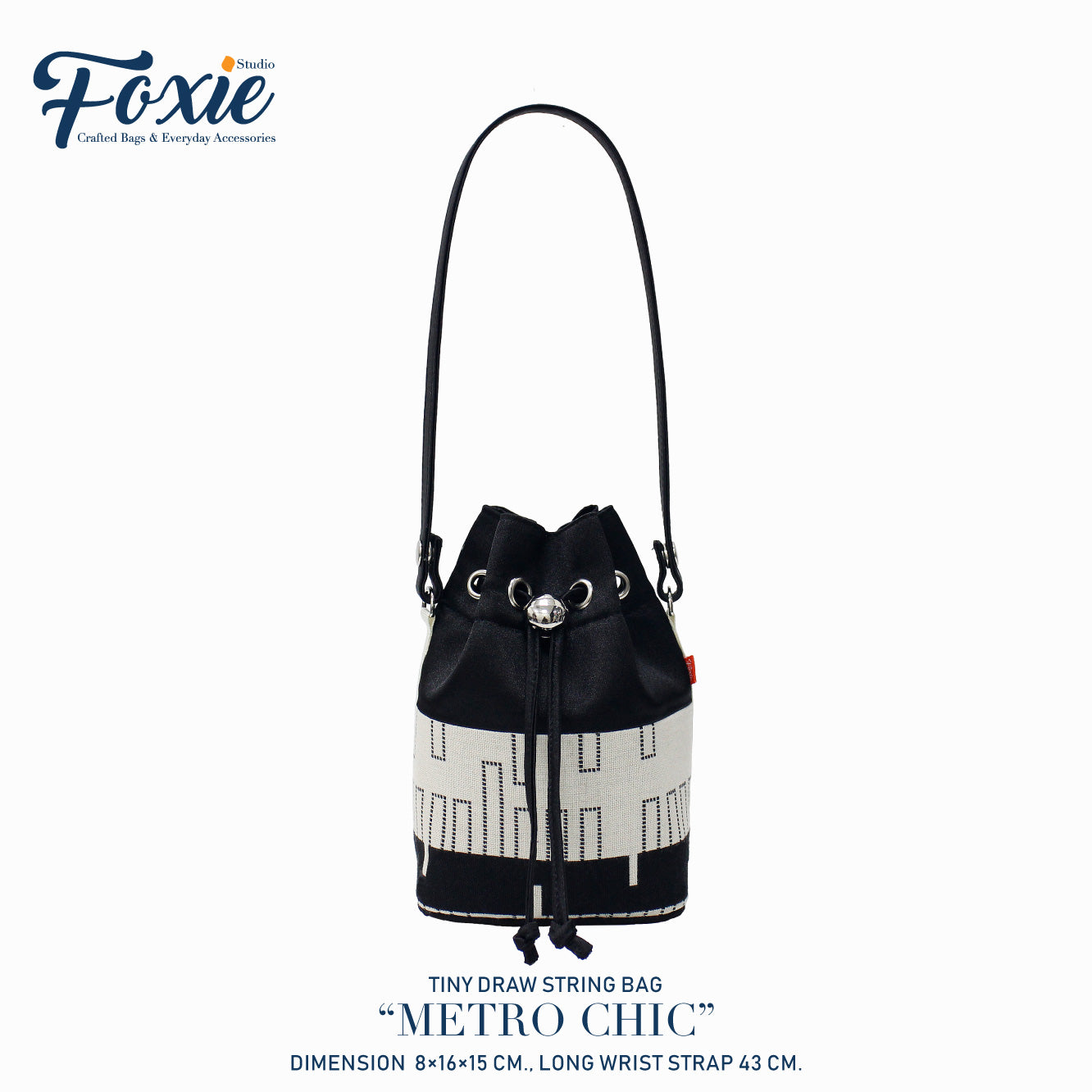 Tiny Drawstring Bags : Metro Chic-Black/Tan